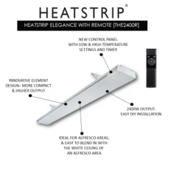 Elegance 2400 Watt + Fjernkontroll 6 Elegance 2400 Watt + Fjernkontroll -Dovre Peis Butikk Heatstrip Elegance 2400 watt remote