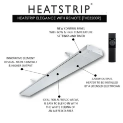 Elegance 3200 Watt + Fjernkontroll -Dovre Peis Butikk Heatstrip Elegance 3200 watt remote 1