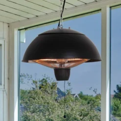 Henge Terrassevarmer 600/1500 W, Ø42 Cm, Svart -Dovre Peis Butikk Lofthaengende terrassevarmermodel 600W 1500W Sort