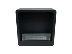 Firkantet Biopeis I Sort Med Avrundede Kanter -Dovre Peis Butikk Square wall mounted bio fireplace black bio 10 004bk