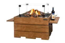 Sidebord Til Cocoon Gasspeis -Dovre Peis Butikk Teakwood sidetable with 2 how it look