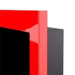 Vegghengt Biopeis - Rød -Dovre Peis Butikk Zoom side red wall mounted biofireplace with glass