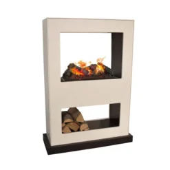 Lasize Fritstående Vanndamp Peis - Beton Look