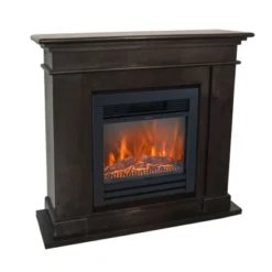 Kos Fossile Stone Elektrisk Peis - Svart