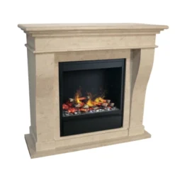 Kreta Fossil Stone Surround Hybrid Peis - Hvit