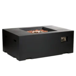 Tokyo Utendørs Gass Fire Pit -Dovre Peis Butikk black rectangular gas fire table tokya