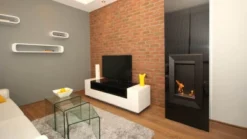 Vertikal Veggmontert Biopeis -Dovre Peis Butikk charlie 2 czarny 30733