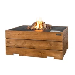 Rektangulært Gasspeisbord I Teak - Sort