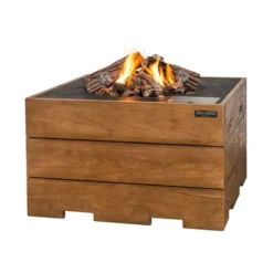 Kvadratisk Gasspeisbord I Teak - Svart