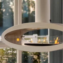Ellipse Ceiling - Hvid -Dovre Peis Butikk decoflame ellipse ceiling hung bioethanol fireplace white 1 52760