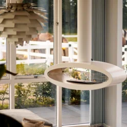 Ellipse Ceiling - Hvid -Dovre Peis Butikk decoflame ellipse ceiling hung bioethanol fireplace white 4 52757