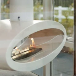 Ellipse Ceiling - Hvid -Dovre Peis Butikk decoflame ellipse ceiling hung bioethanol fireplace white 5 52758
