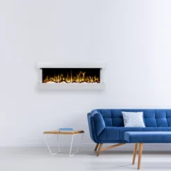 Nordfolk Hvit - 3-sidig Veggmontert Elpeis 16 Nordfolk Hvit - 3-sidig Veggmontert Elpeis -Dovre Peis Butikk electric fireplace in living room 32786