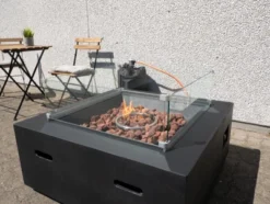 Kawasaki Utendørs Gass Fire Pit -Dovre Peis Butikk outdoor table with gas fireplace black tokyo