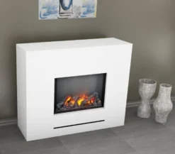 Lessing -Dovre Peis Butikk realistisk hvid hybrid pejs glow fire
