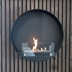 Delaware Svart - Rund Vegghengt Biopeis -Dovre Peis Butikk round black bio fireplace