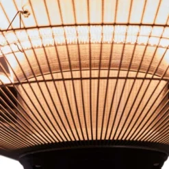 Gulvmodell 900/ 1200/ 2100W, HA, Svart -Dovre Peis Butikk terrassevarmer gulvmodel med teleskop 900 1200 2100 w sort out 70 121 close up taendt