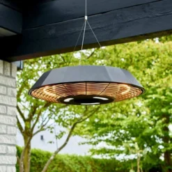 Henge Terrassevarmer UFO 2000 W, Ø45 Cm, Svart 13 Henge Terrassevarmer UFO 2000 W, Ø45 Cm, Svart -Dovre Peis Butikk terrassevarmerhaengemodelufo2000wsort211315closeup 42916