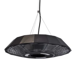 Henge Terrassevarmer UFO 2000 W, Ø45 Cm, Svart