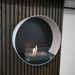 Delaware Hvit - Rund Vegghengt Biopeis -Dovre Peis Butikk wall mounted white round bioethanol fireplace