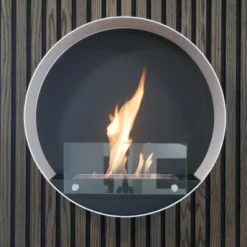 Delaware Hvit - Rund Vegghengt Biopeis -Dovre Peis Butikk white round thin bioethanol fireplace for the wall